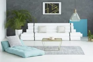 Living room with recycled furniture